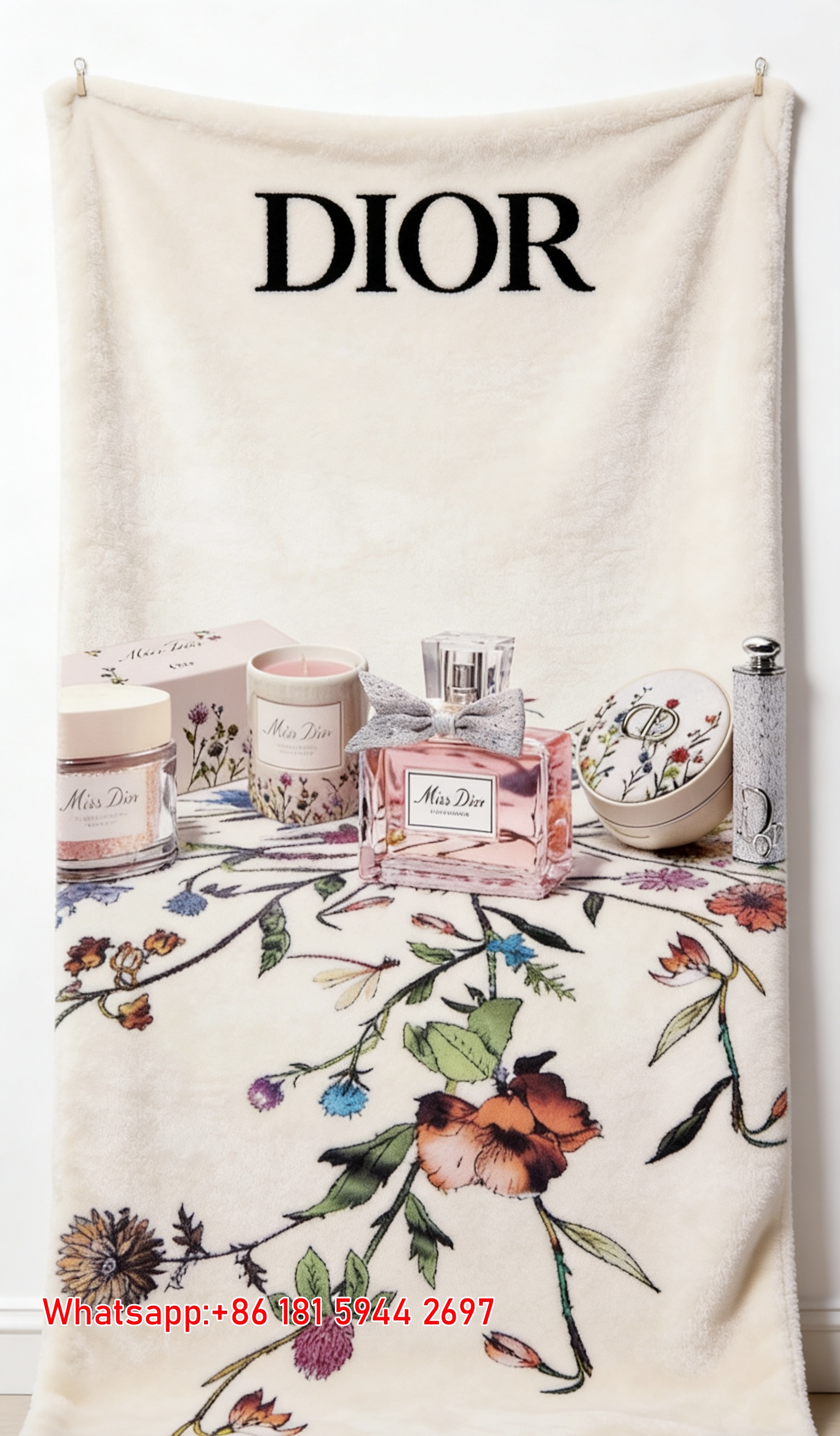 Dior Miss Dior Floral Fragrance Flannel Blanket D099